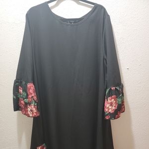 Yoins Black Dress With Flower Designs